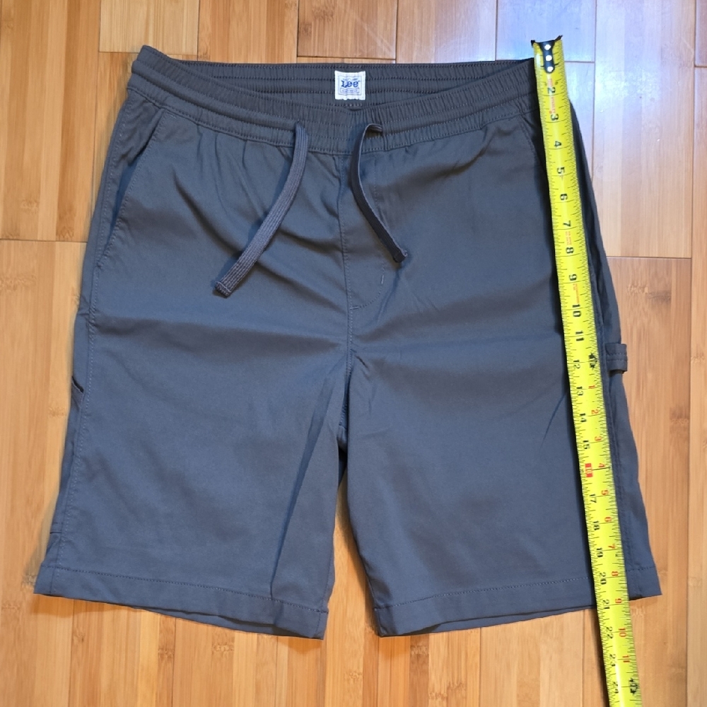 Men's Gray Lee elastic waist stretch carpenter Hybrid Shorts